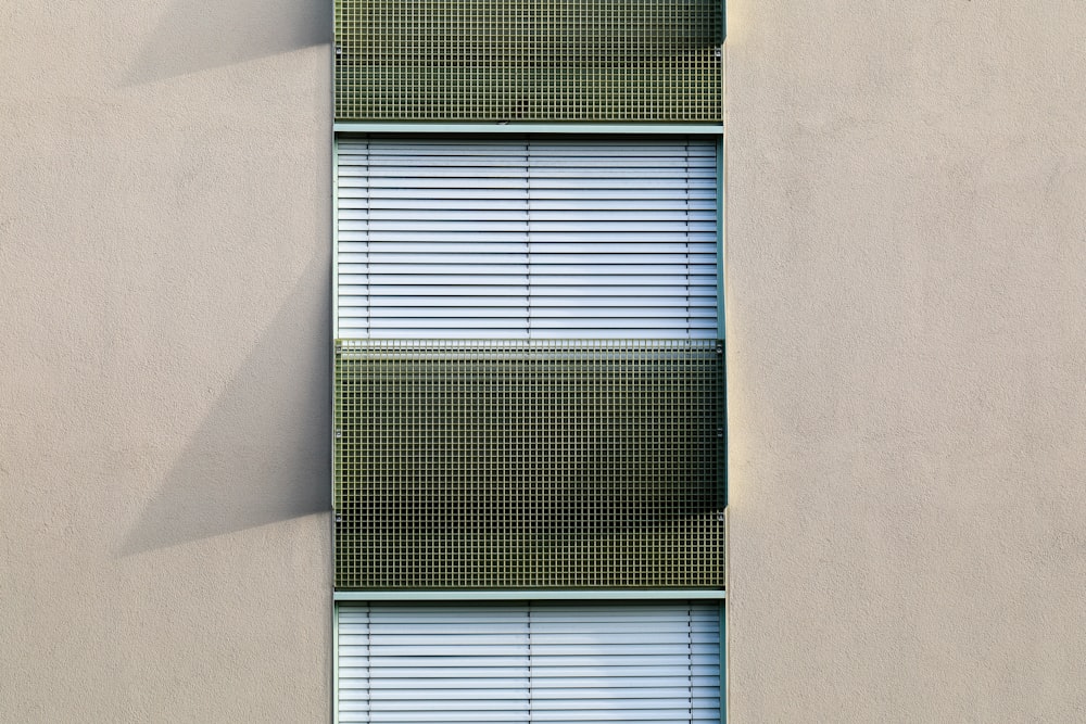 white venetian blinds on building
